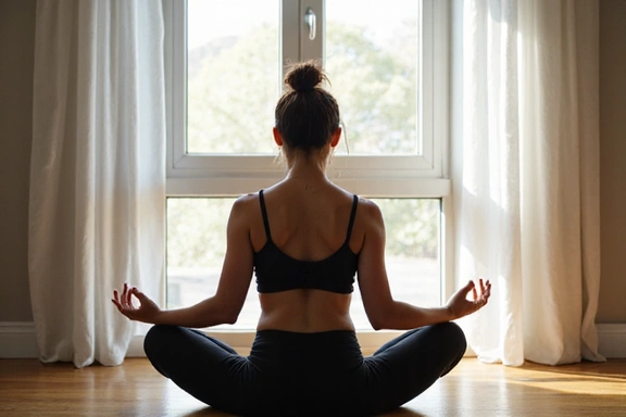 Woman meditating peacefully